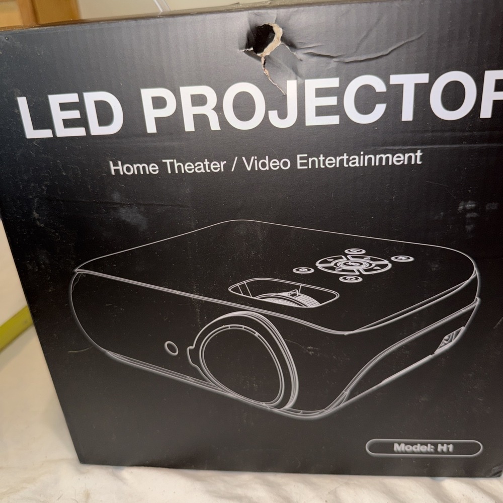 NEW H1 LED Projector 1080P HD Home Theater HDMI USB Portable Movie Sealed Box